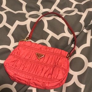 Prada nylon pink tessuto gaufre pochette bag